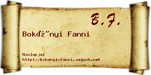 Bokányi Fanni névjegykártya